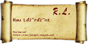 Rau Lóránt névjegykártya