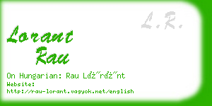 lorant rau business card